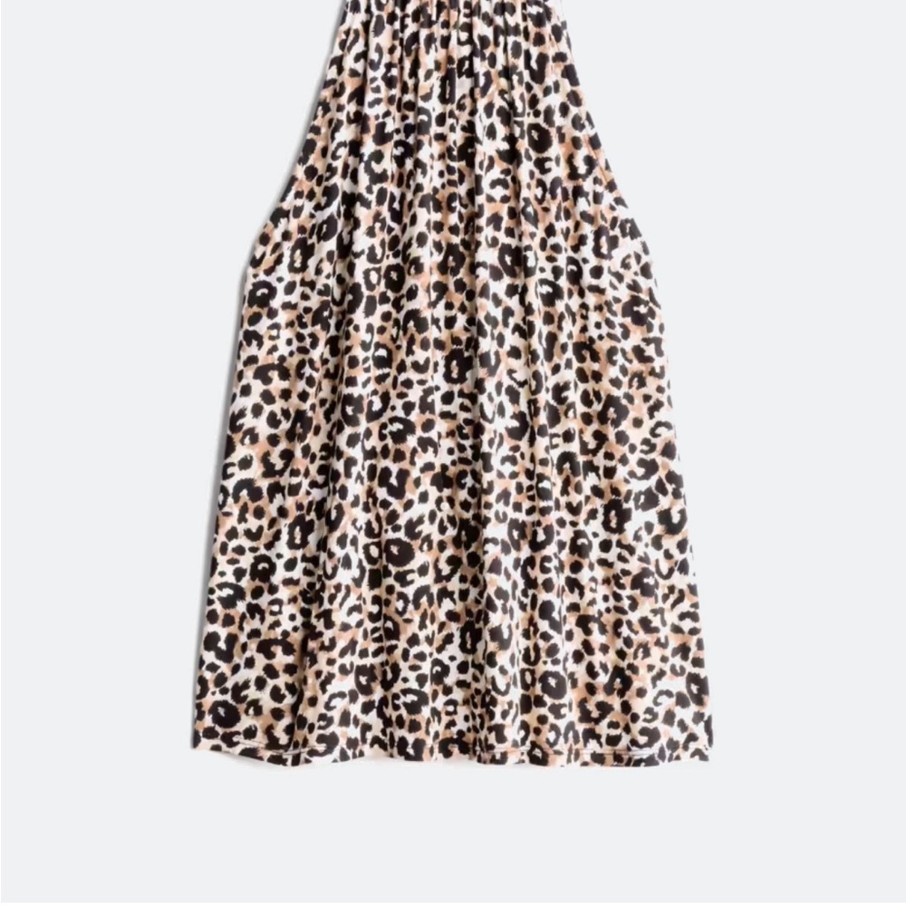 Leopard Print A-Line Women’s Skirt - Beige Black